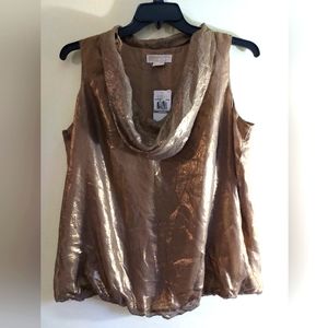 Michael Kors size 1X sleeveless Gold Blouse